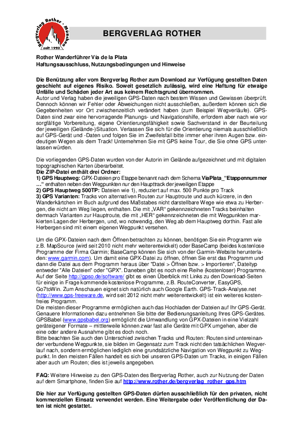 GPS-Daten ROTHER WF Via de la Plata - Haftungsausschluss, Nutzungsbedingungen und Hinweise_4333_3.pdf